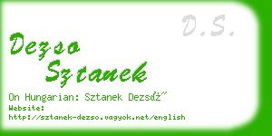 dezso sztanek business card